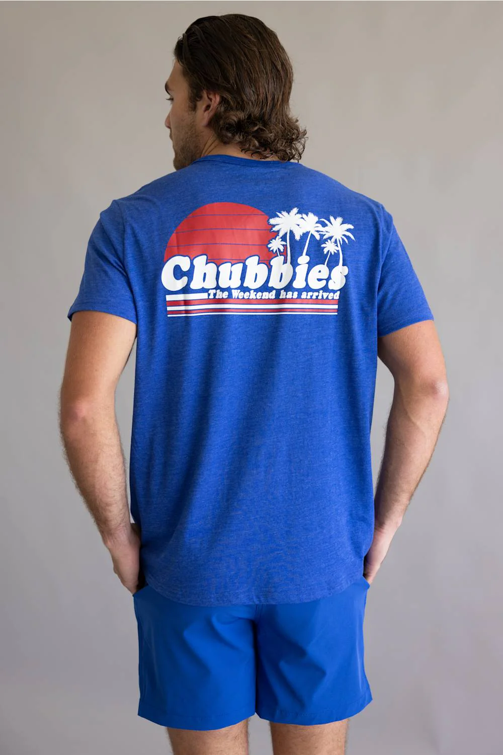 Chubbies Ol’ College Try T-Shirt for Men in Bright Blue | 502261-25 BLUE