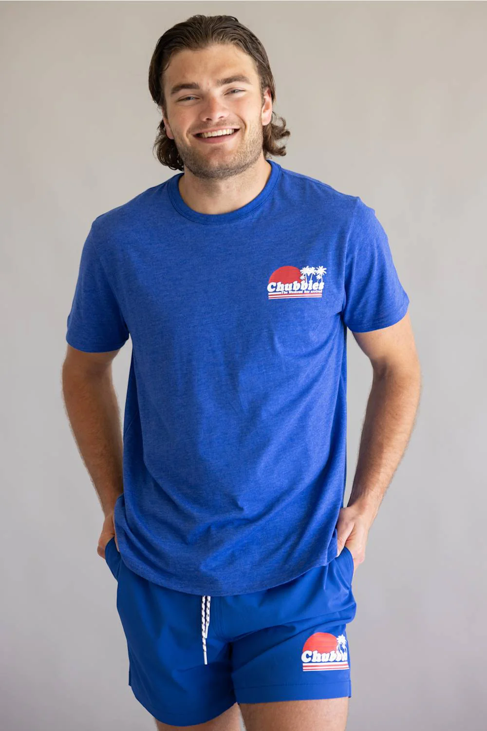 Chubbies Ol’ College Try T-Shirt for Men in Bright Blue | 502261-25 BLUE - Image 2
