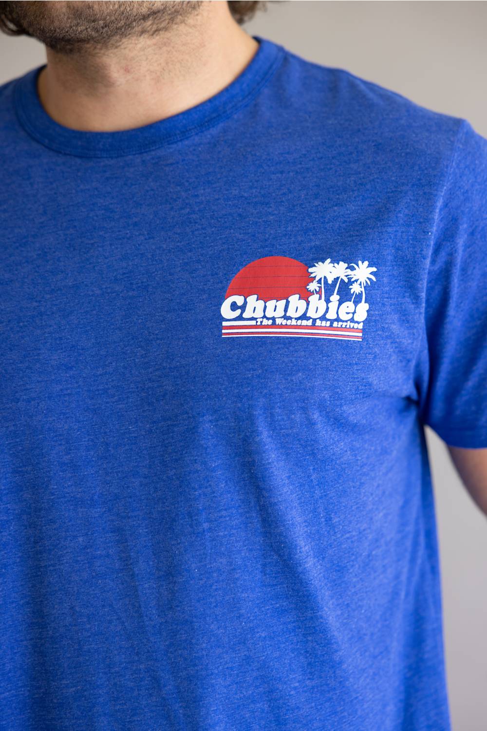 Chubbies Ol’ College Try T-Shirt for Men in Bright Blue | 502261-25 BLUE - Image 3
