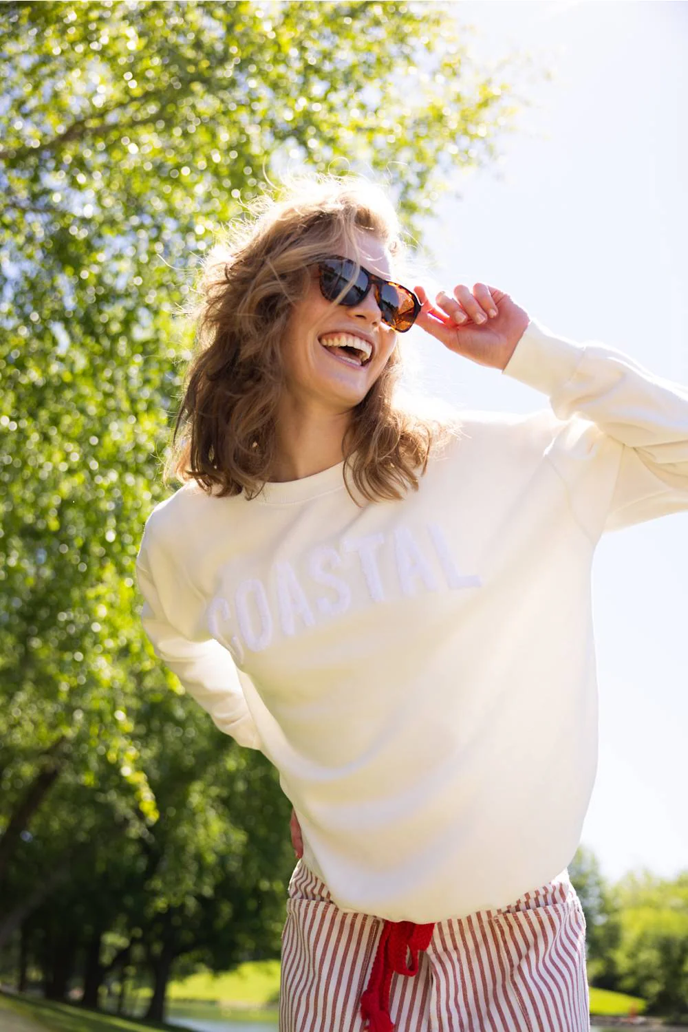 Coastal Fleece Sweatshirt for Women in White | GT411-IVORY