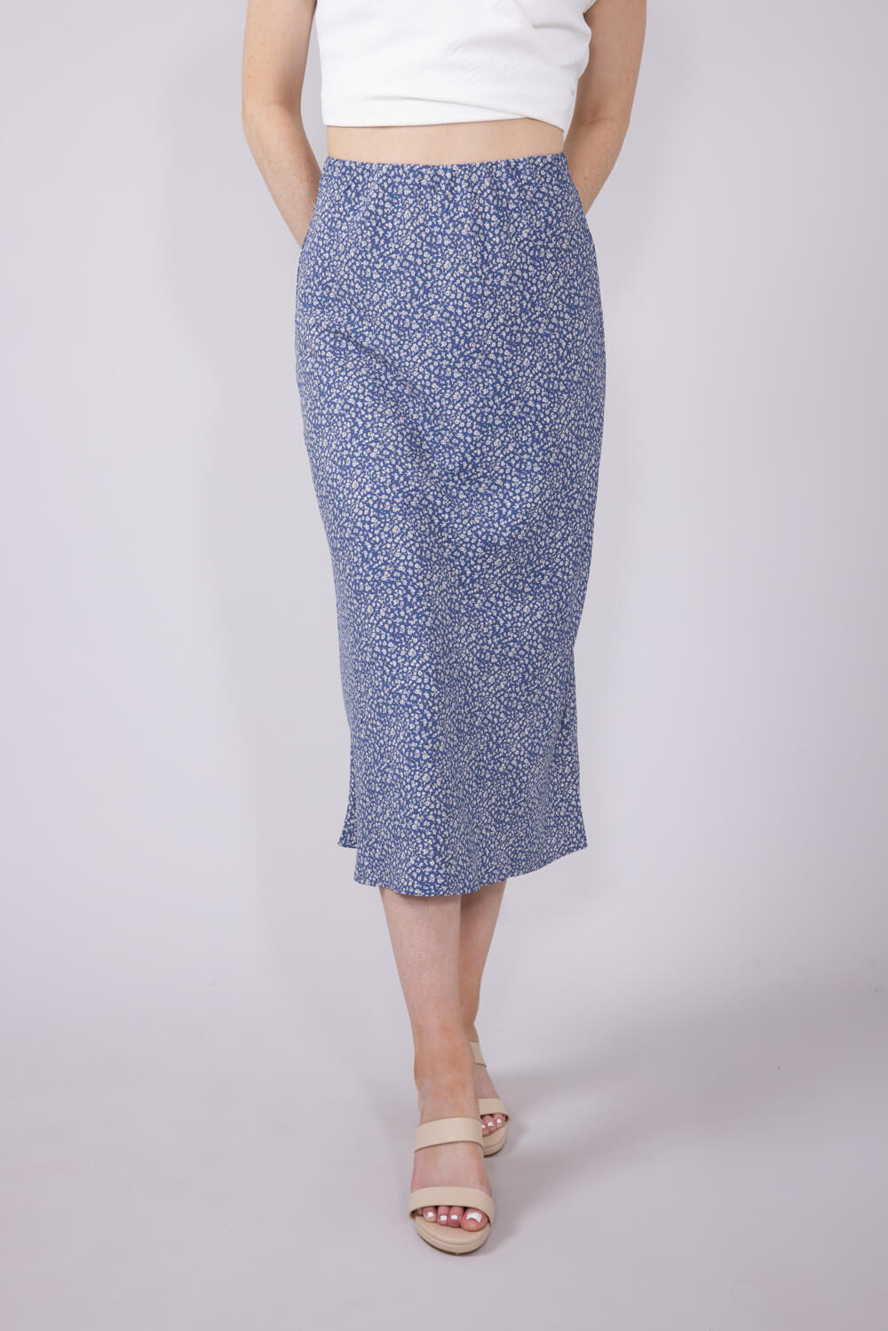Be Cool Ditsy Pattern Midi Skirt for Women - Image 6