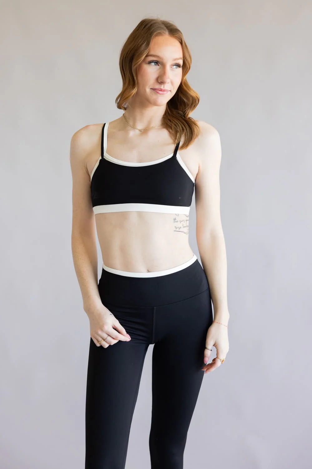 KimberlyC Double Layer Sports Bra for Women in Black/White | TP80238-BLACK - Image 3