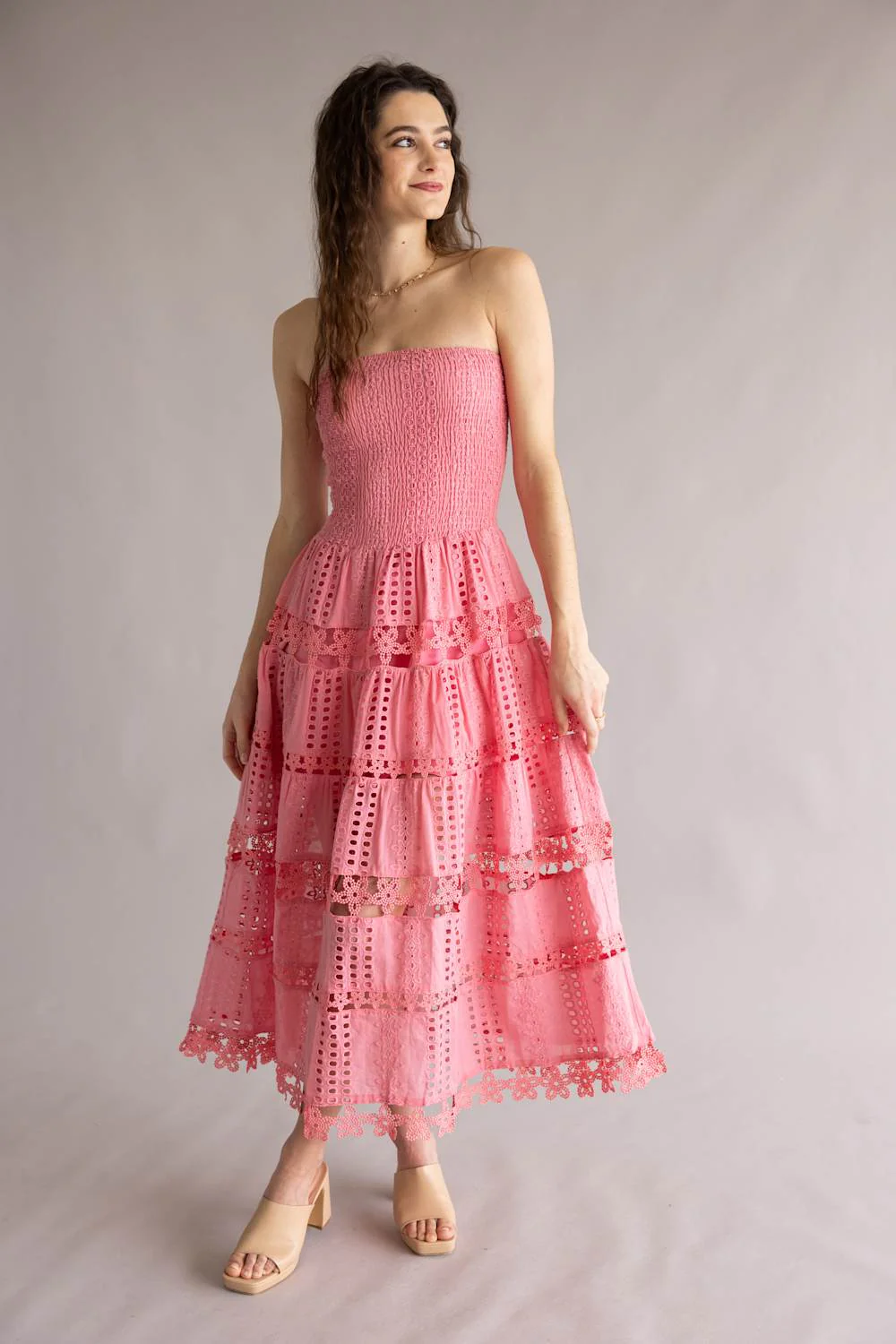 Strut & Bolt Eyelet Lace Strapless Dress for Women - Image 11