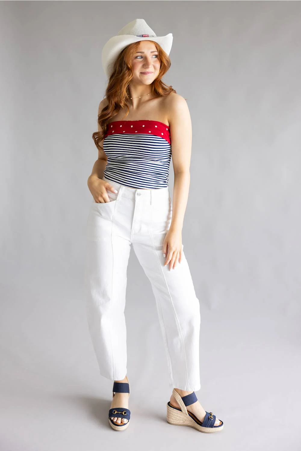 Flying Monkey High Rise Barrel Jeans for Women in White | F5880WH - Image 2