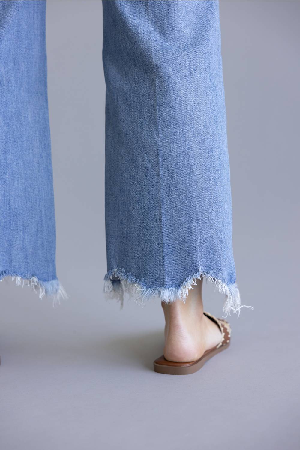 Flying Monkey High Rise Cropped Slim Wide Leg Jeans for Women | F6243LT - Image 4