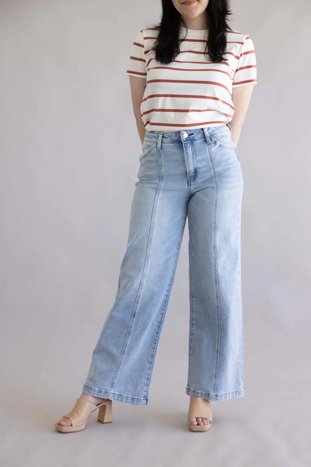 Flying Monkey High Rise Wide Leg Jeans for Women | F6411
