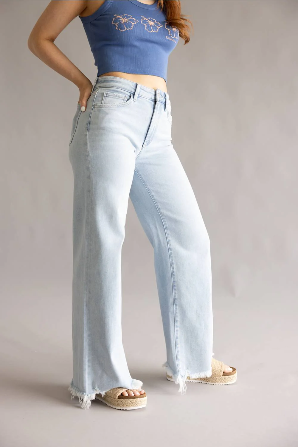 Flying Monkey High Rise Wide Leg Jeans for Women | F9167 - Image 4