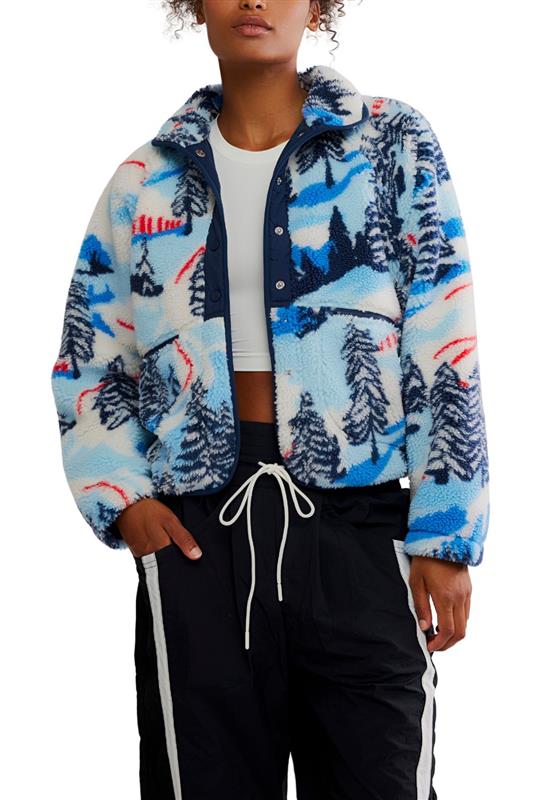 FP Movement Hit The Slopes Printed Fleece Jacket for Women in Alpine Combo | OB1021427-ALPINE