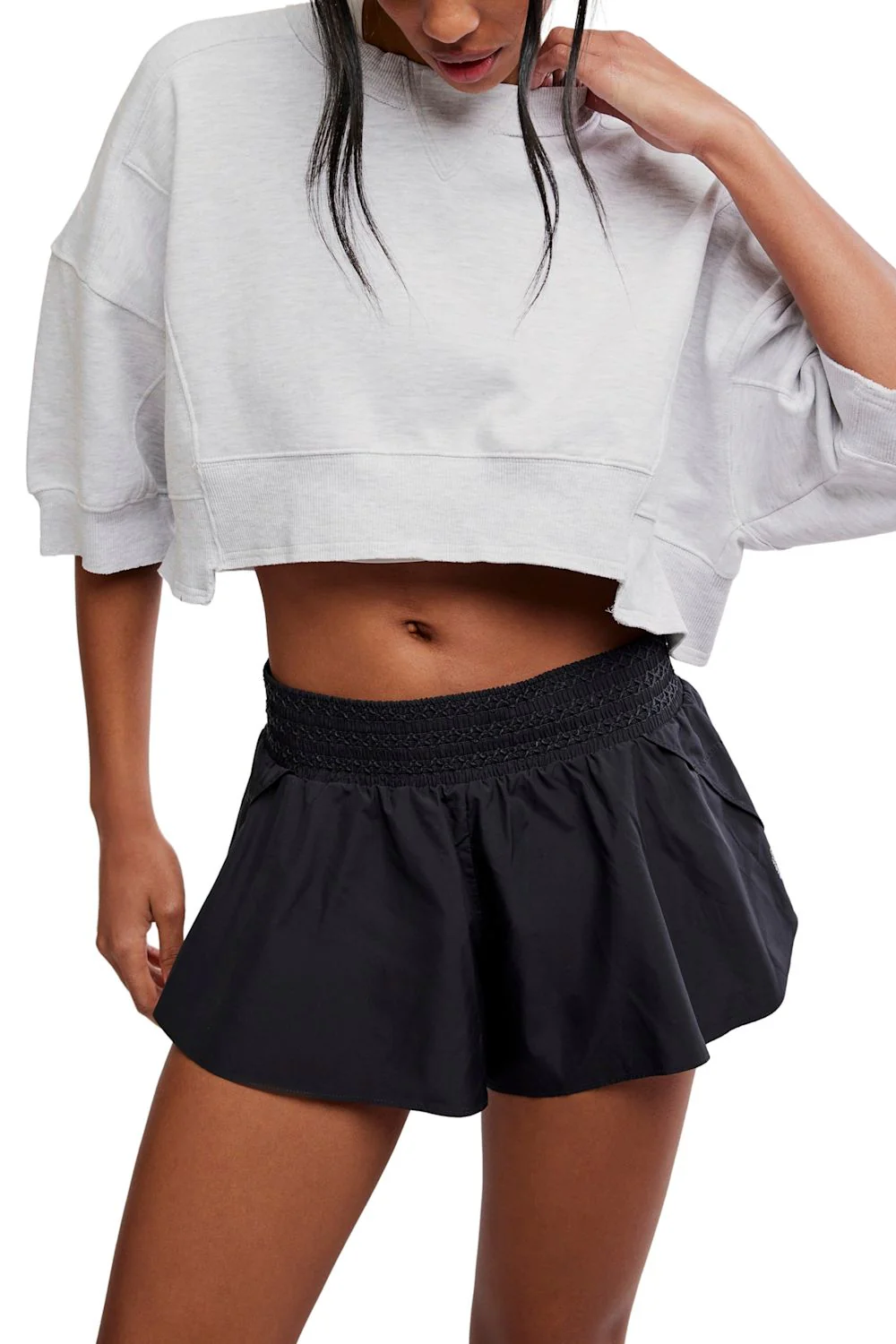 FP Movement Intercept Short Sleeve Pullover for Women in White Heather | OB2592213-WHITE-HEATHER - Image 3