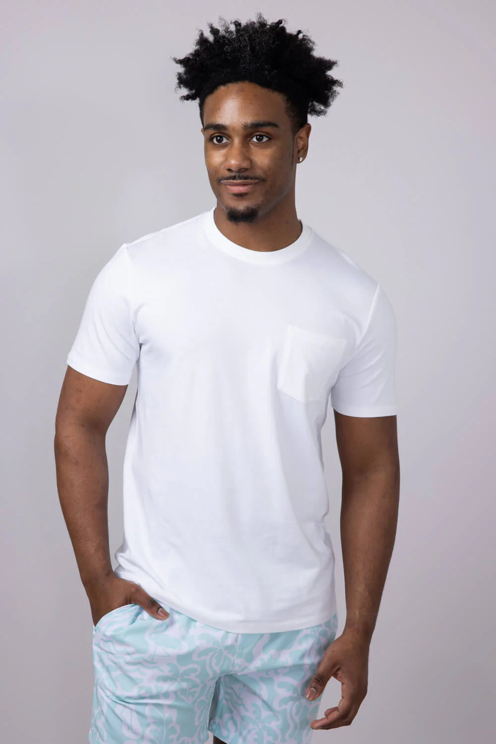 Free Fly Bamboo Current Pocket T-Shirt for Men in White | MCNPT011-WHITE