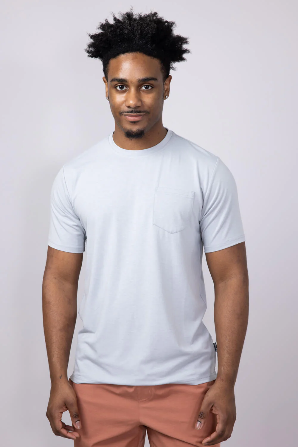 Free Fly Bamboo Flex Pocket T-Shirt for Men in Heather Grey | MFT110-HEATHERGRAY