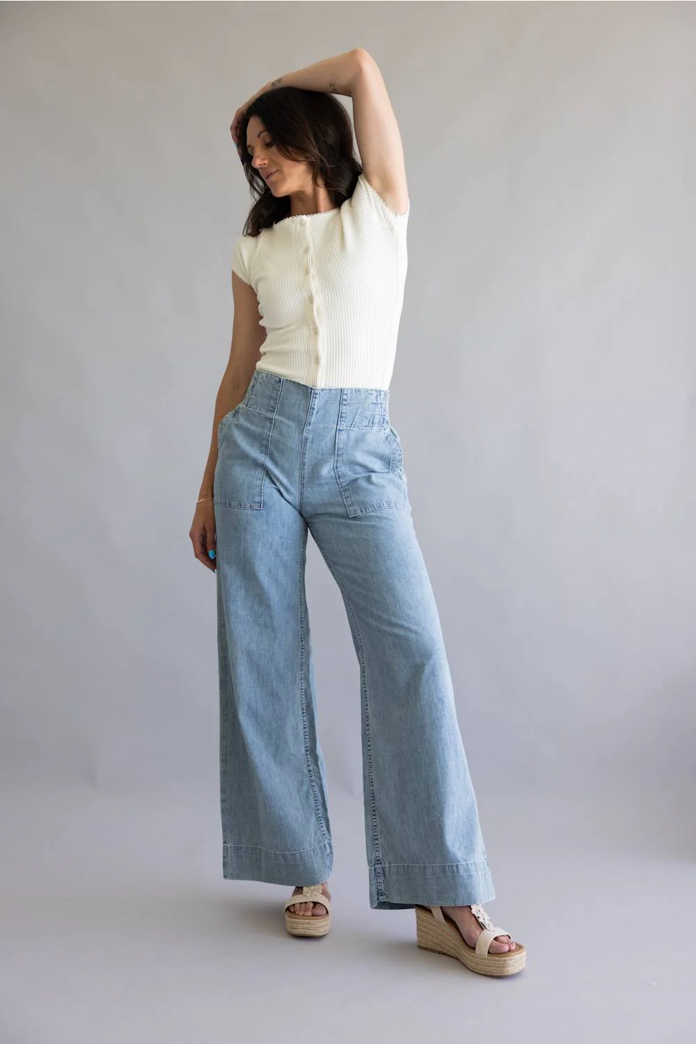 Free People We The Free Breezy Denim Pull-On Jeans for Women | OB1910725-4410 - Image 2