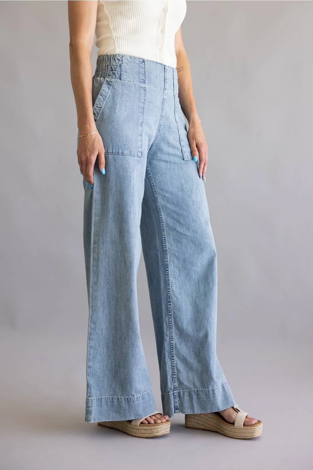 Free People We The Free Breezy Denim Pull-On Jeans for Women | OB1910725-4410 - Image 4