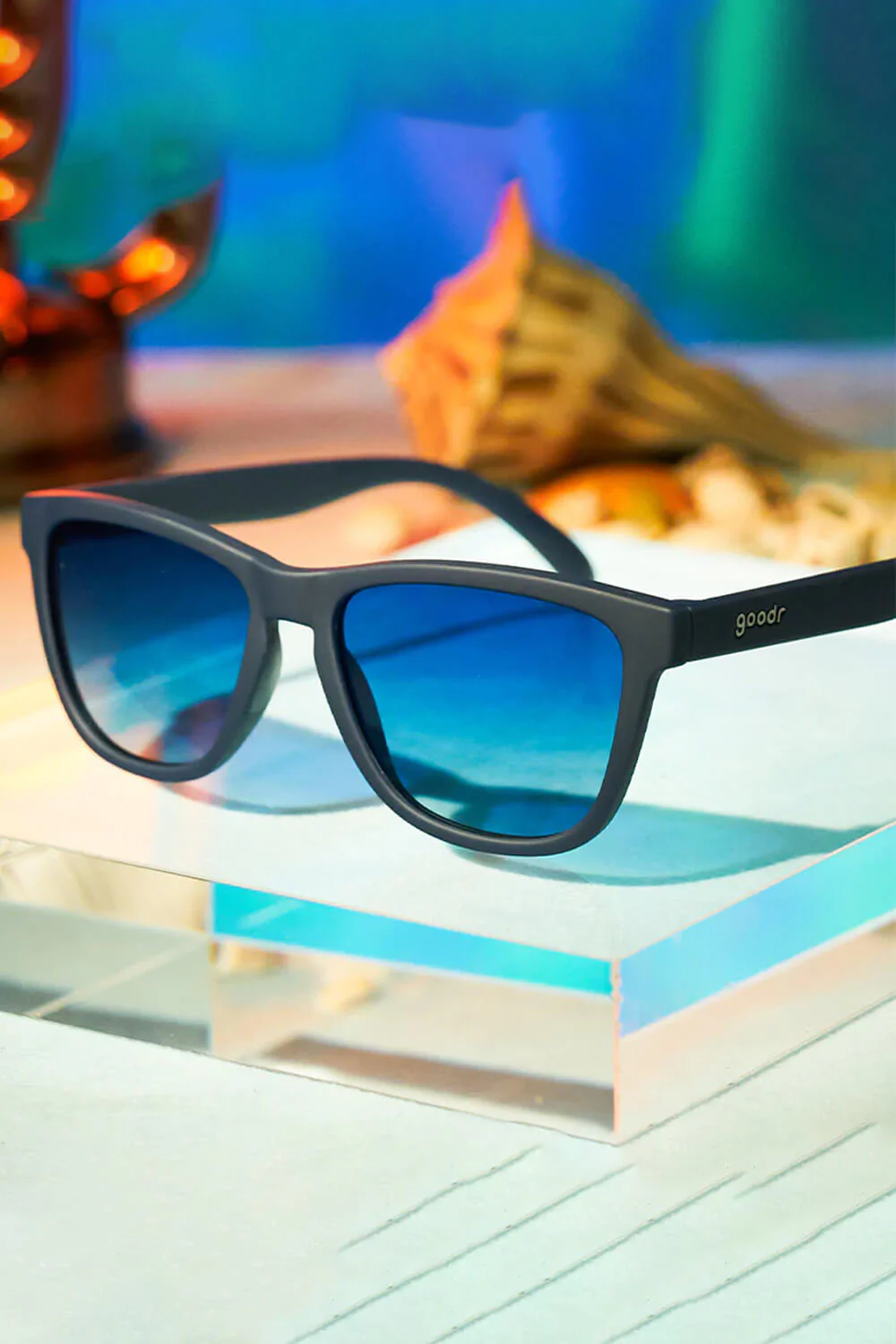goodr Drinks Seawater, Sees Future OG Sunglasses in Navy Blue | G00348-OG-BL1-GR