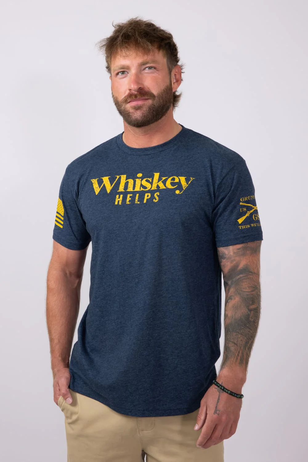 Grunt Style Whiskey Helps T-Shirt for Men - Image 2