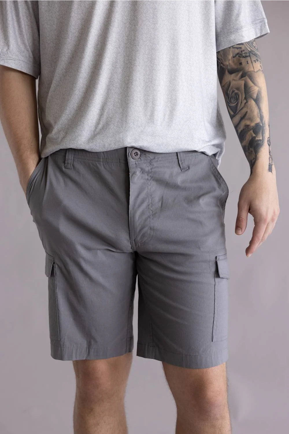 Hallstatt 10 Cargo Shorts for Men in Grey | S194F-GARGOYLE