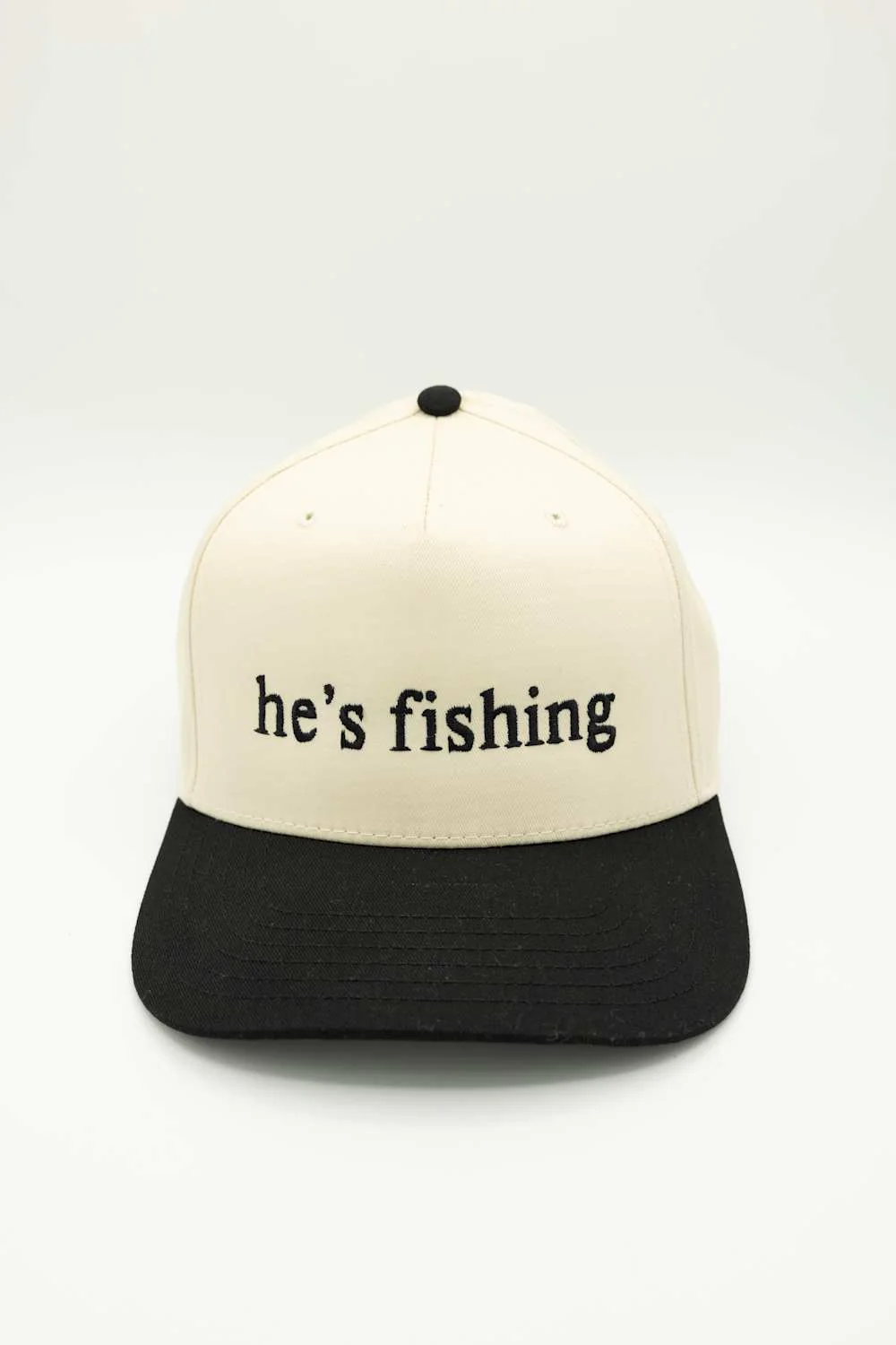 Hes Fishing Trucker Hat for Women in Black/Tan | KDC-BC-1200-BLK-TAN