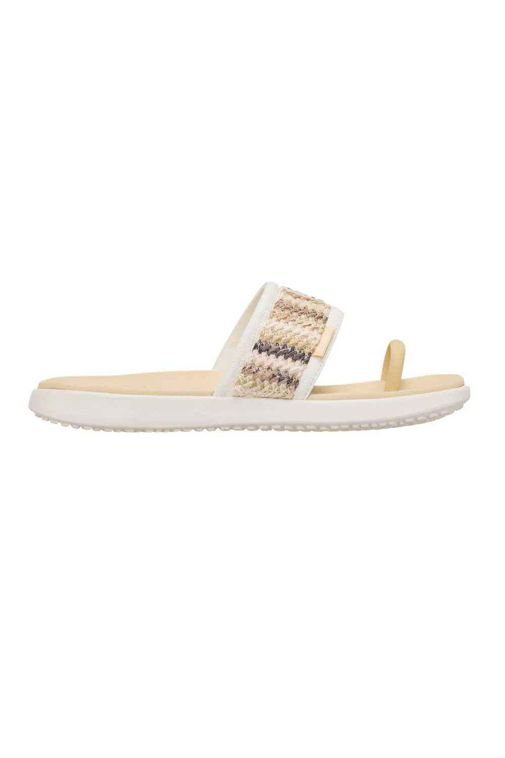 HEYDUDE Womens Maui Breeze Toe Loop Sandals in Ivory/Gold | 45259-1XV - Image 3