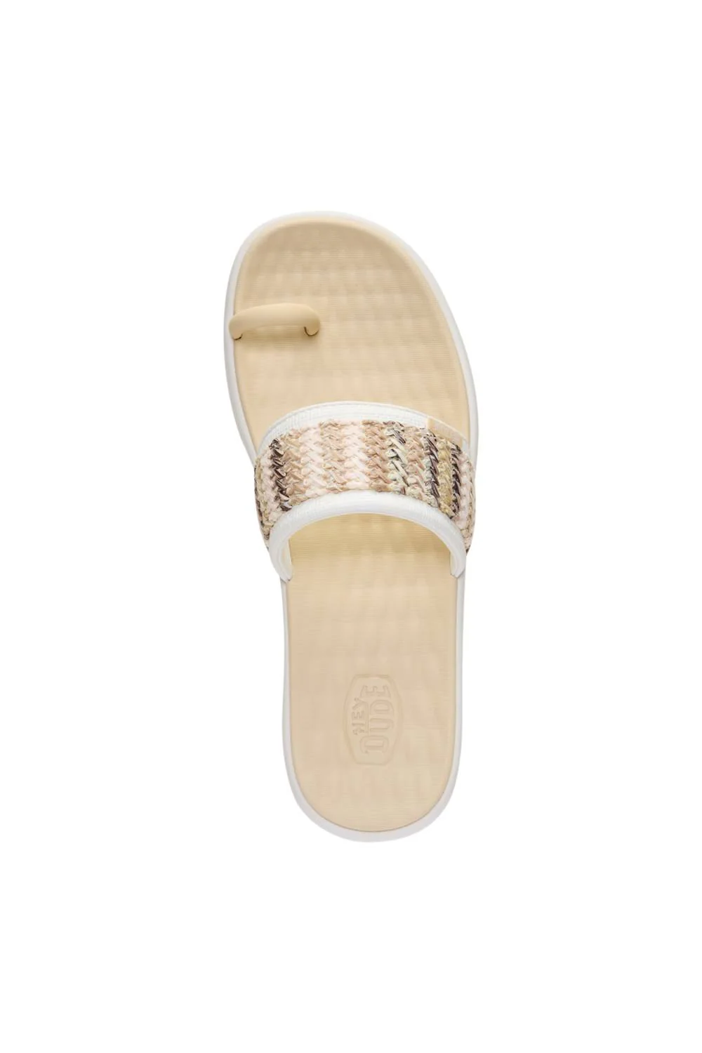 HEYDUDE Womens Maui Breeze Toe Loop Sandals in Ivory/Gold | 45259-1XV - Image 5