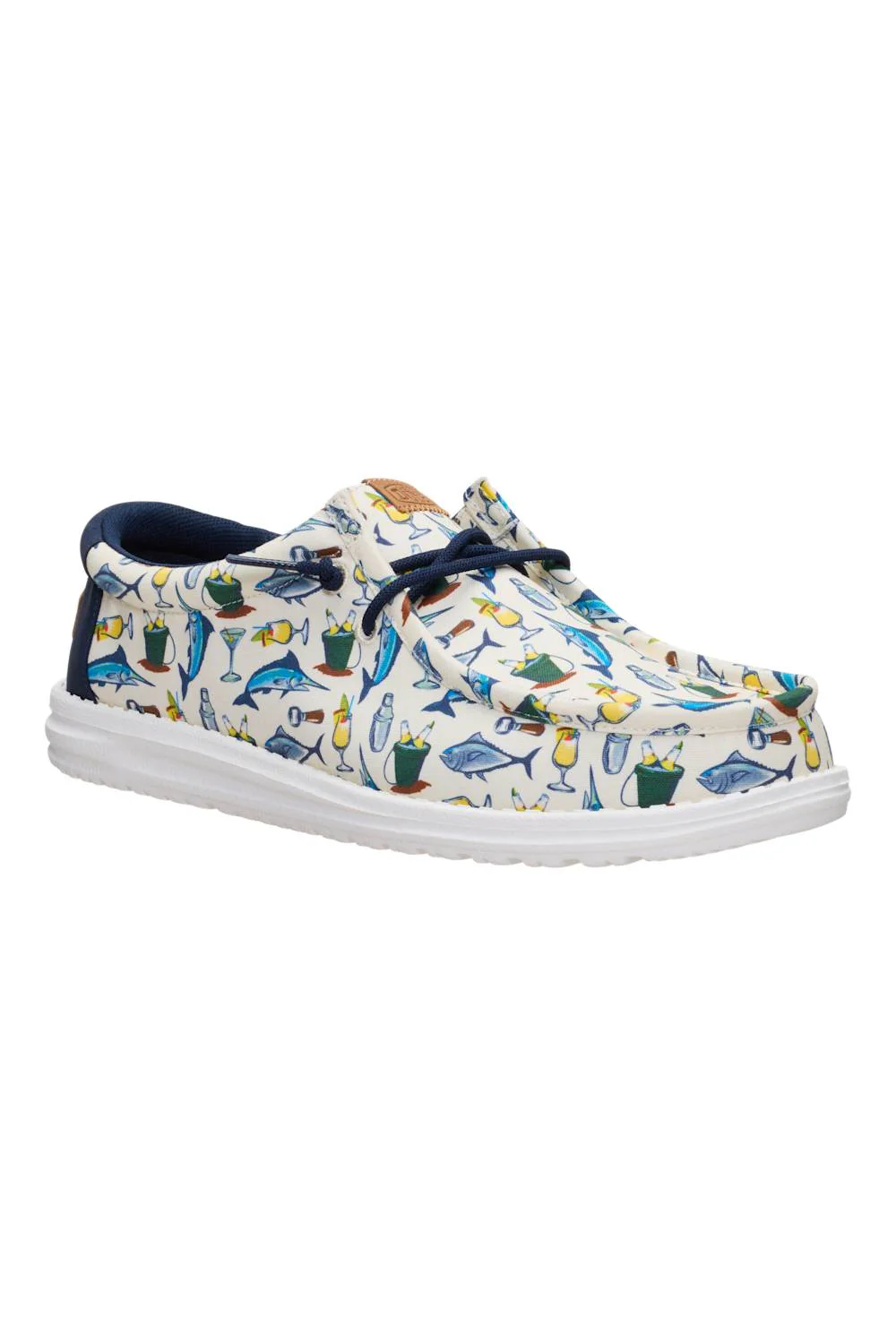 HEYDUDE Men’s Wally Island Time Shoes in Egret/Multi | 45692-0NI