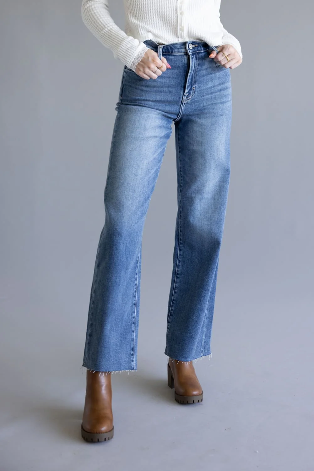 Hidden High Rise Logan Straight Leg Dad Jeans for Women | HD9177D-MD
