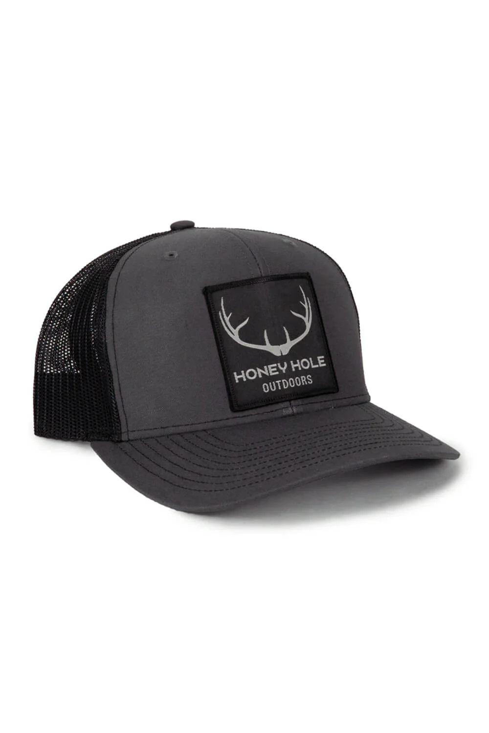 Honey Hole Big Buck Trucker Hat for Men in Charcoal Black | SB-BCK-CHB