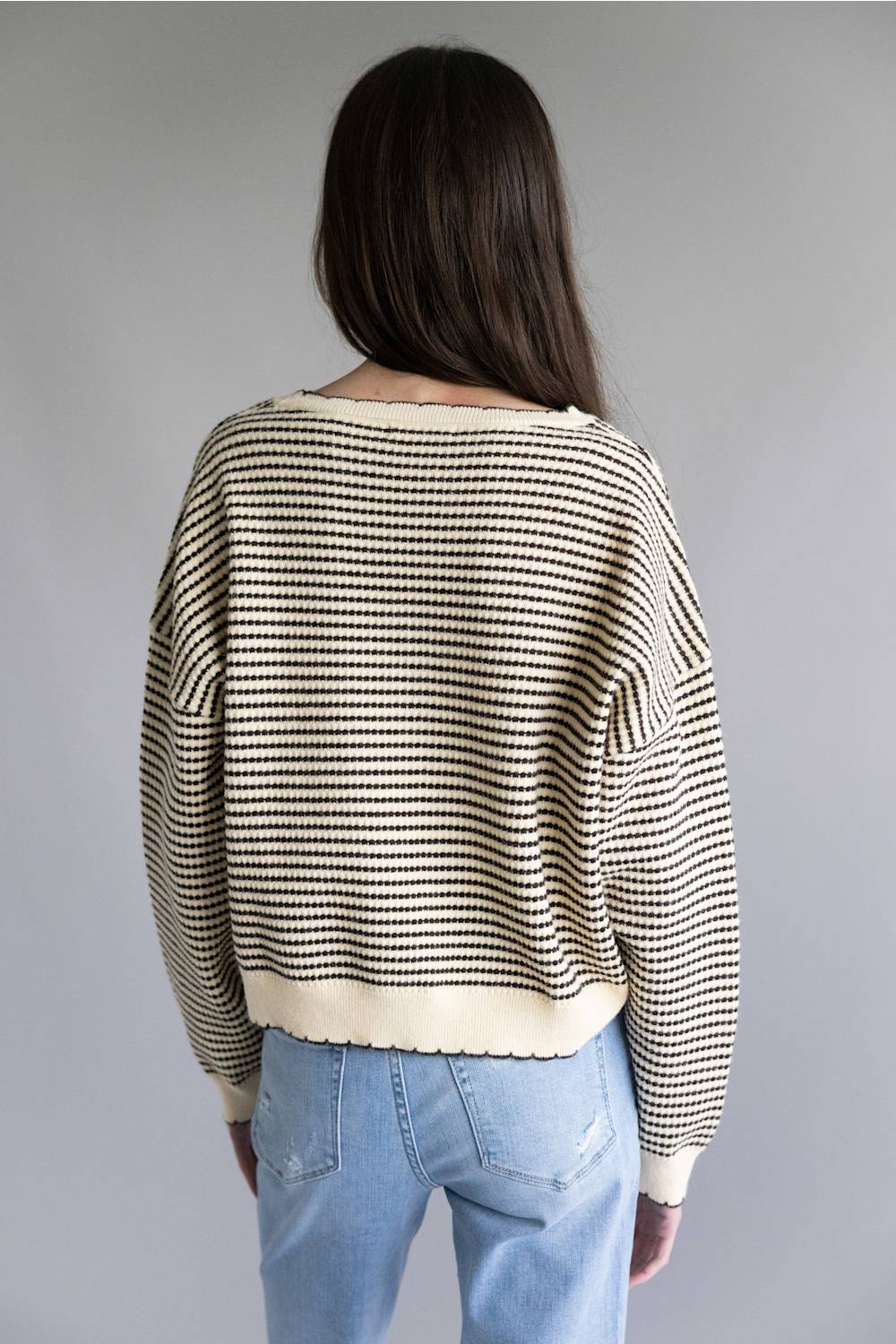 Illa Illa Striped Knit Top for Women in Natural/Brown | IM8563-NATURALBROWN - Image 3