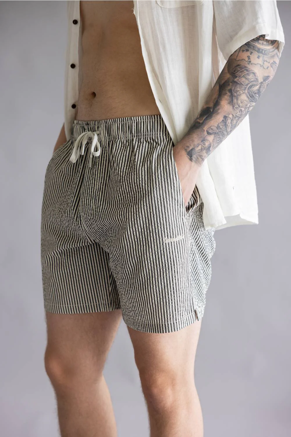 Industrie Coressia Swim Trunks for Men in Dark Sage | MST38507-DKSAGEVANILLA - Image 3