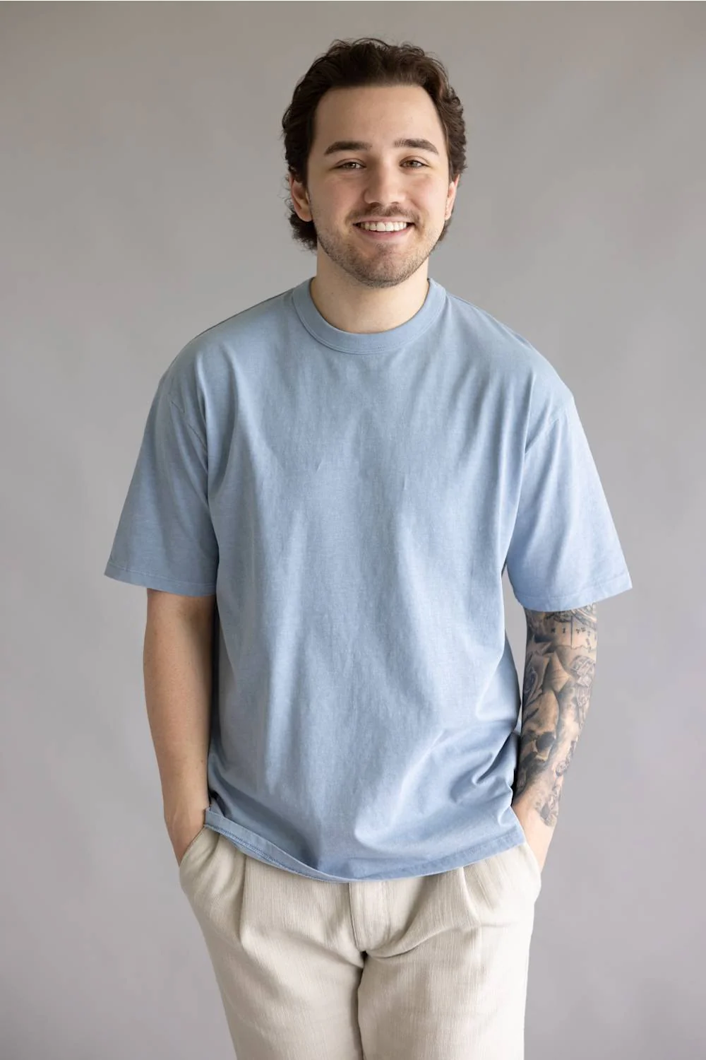 Industrie Del Sur T-Shirt for Men in H20 Blue | MTE31698-H2O - Image 2
