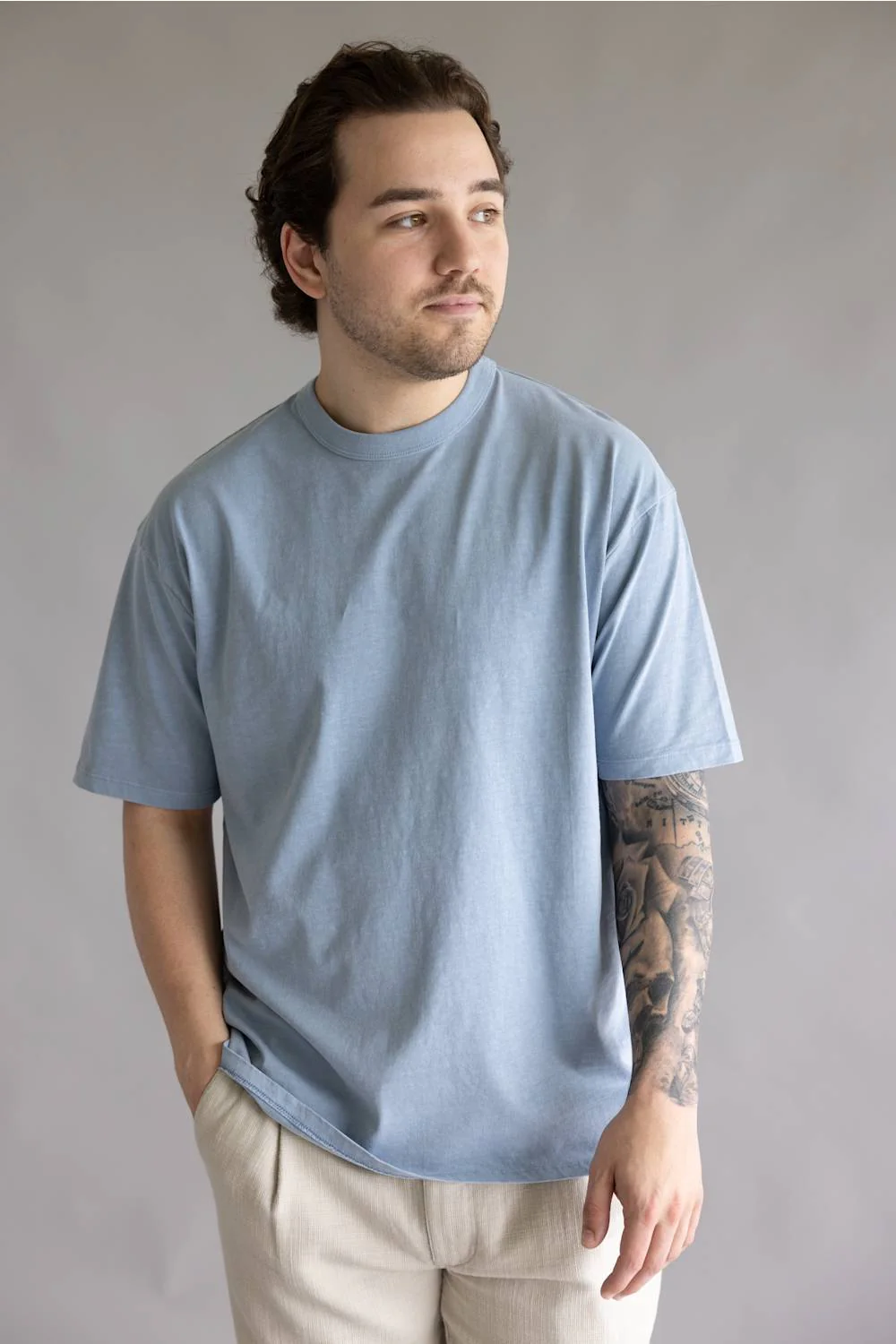 Industrie Del Sur T-Shirt for Men in H20 Blue | MTE31698-H2O - Image 4