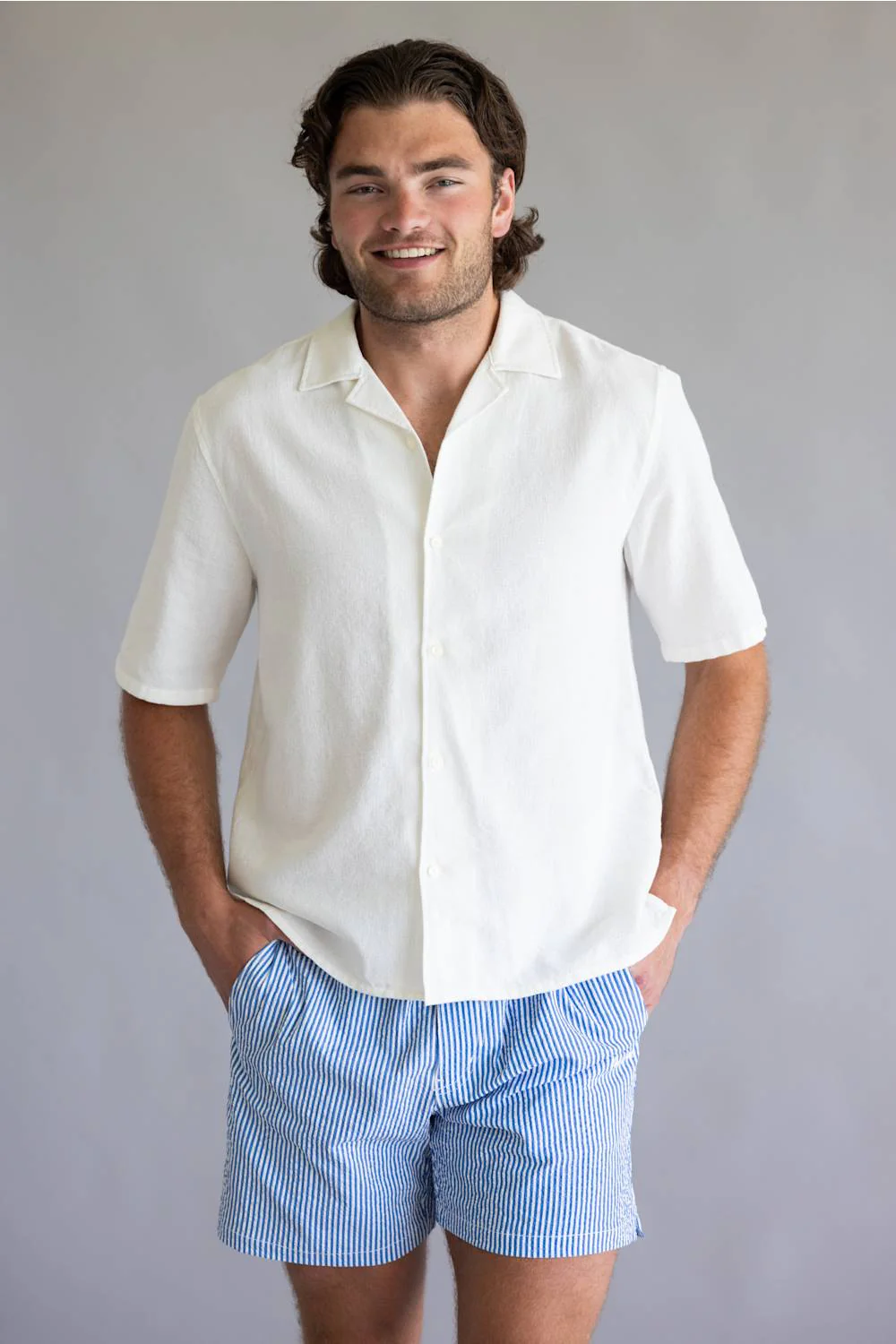 Industrie Marbella Button Up Shirt for Men in White | MCS39833SS-CREAM