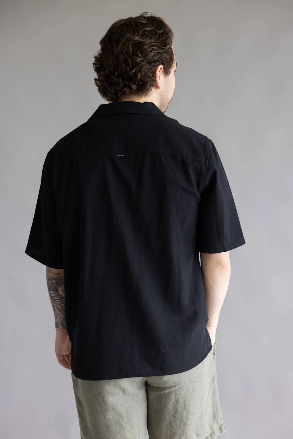 Industrie Marbella Button Up Shirt for Men in Black | MCS39833SS-BLACK - Image 3