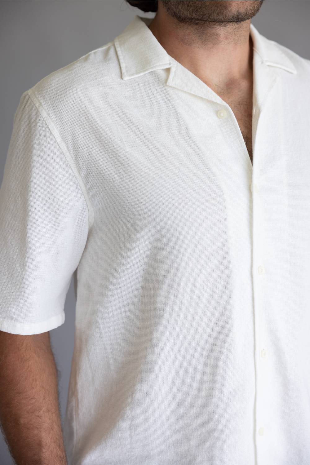 Industrie Marbella Button Up Shirt for Men in White | MCS39833SS-CREAM - Image 2