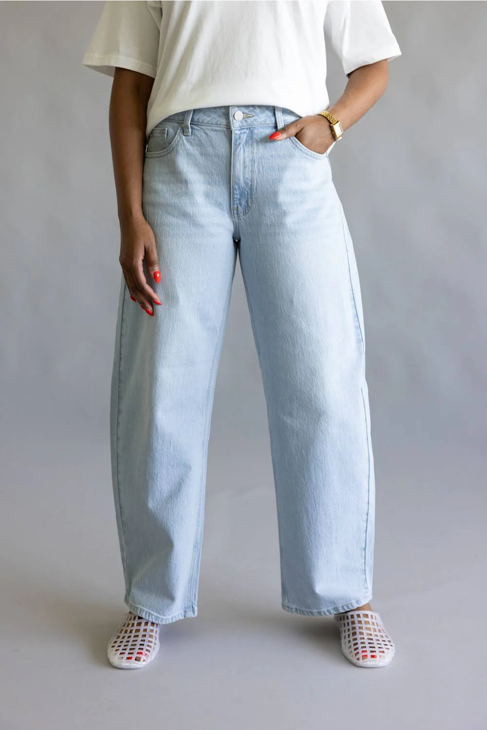 JBD High Rise Slight Barrel Jeans for Women | DP834