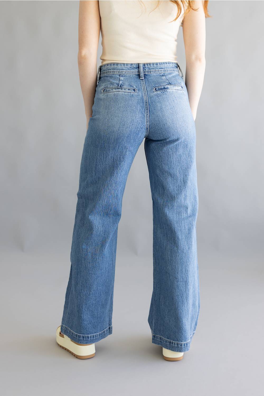 JBD Micro Patch Pocket Wide Leg Jeans for Women | DP799 - Image 3