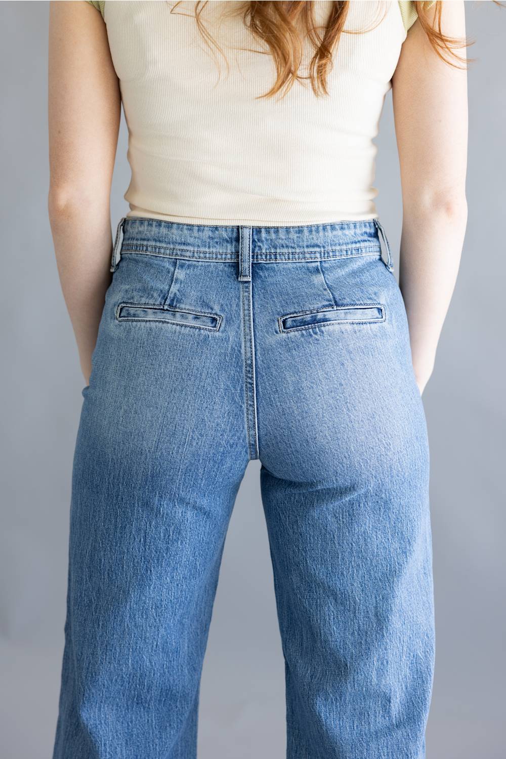 JBD Micro Patch Pocket Wide Leg Jeans for Women | DP799 - Image 4