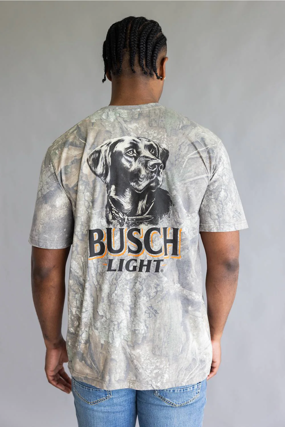 JEDCo Busch Lab T-Shirt for Men in Washed Camo | 7225-WASHCAMO - Image 3