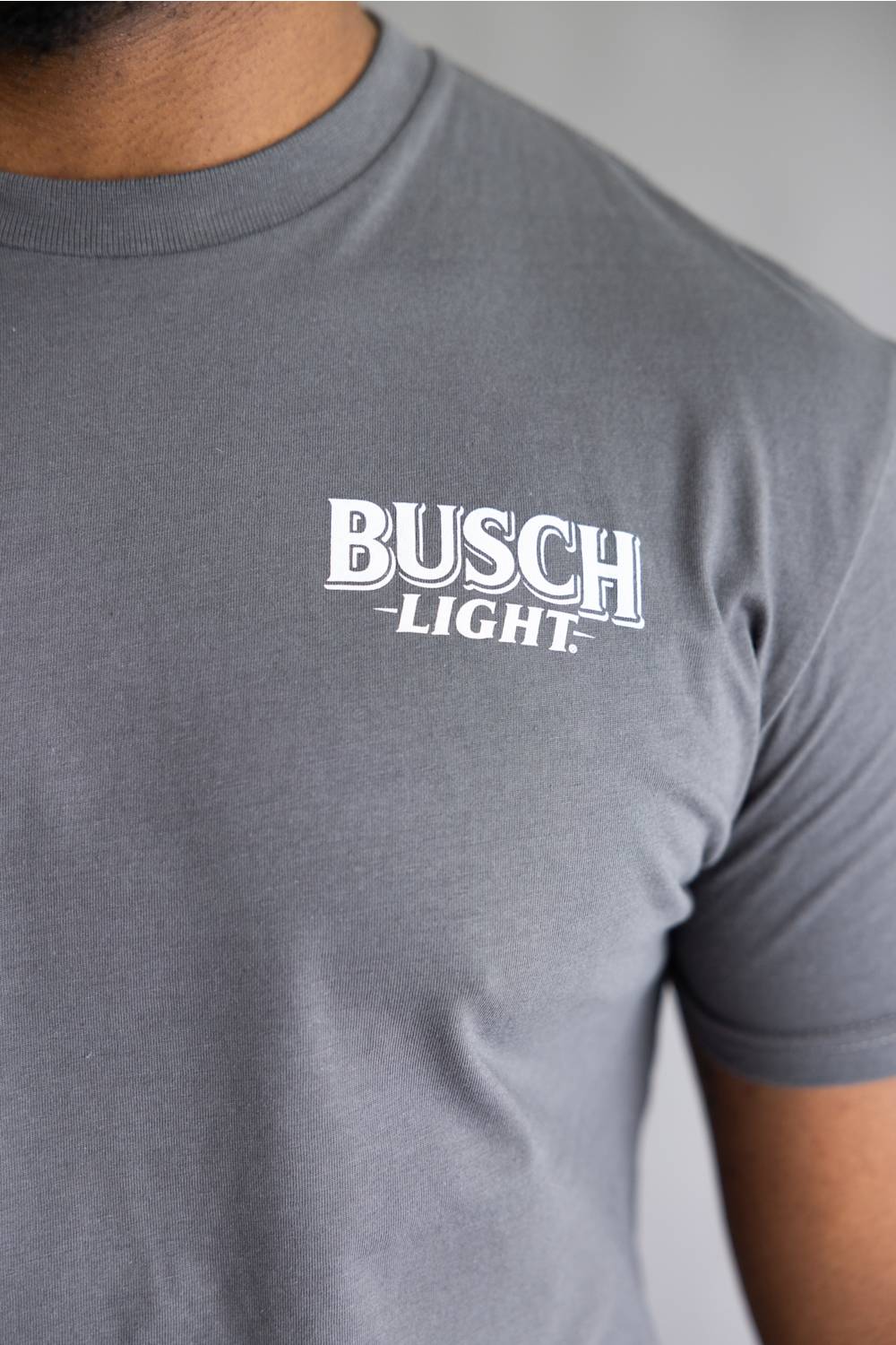 JEDCo Busch Light Mountain Lab T-Shirt for Men in Charcoal | 7163-CHARCOAL - Image 3