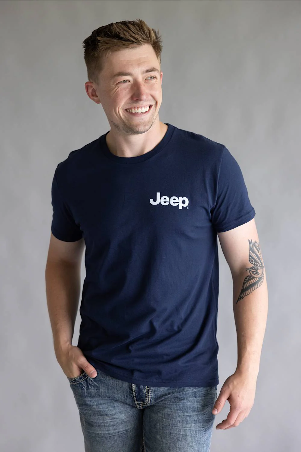 Jeep Big USA T-Shirt for Men in Navy | 3763-NAVY - Image 5