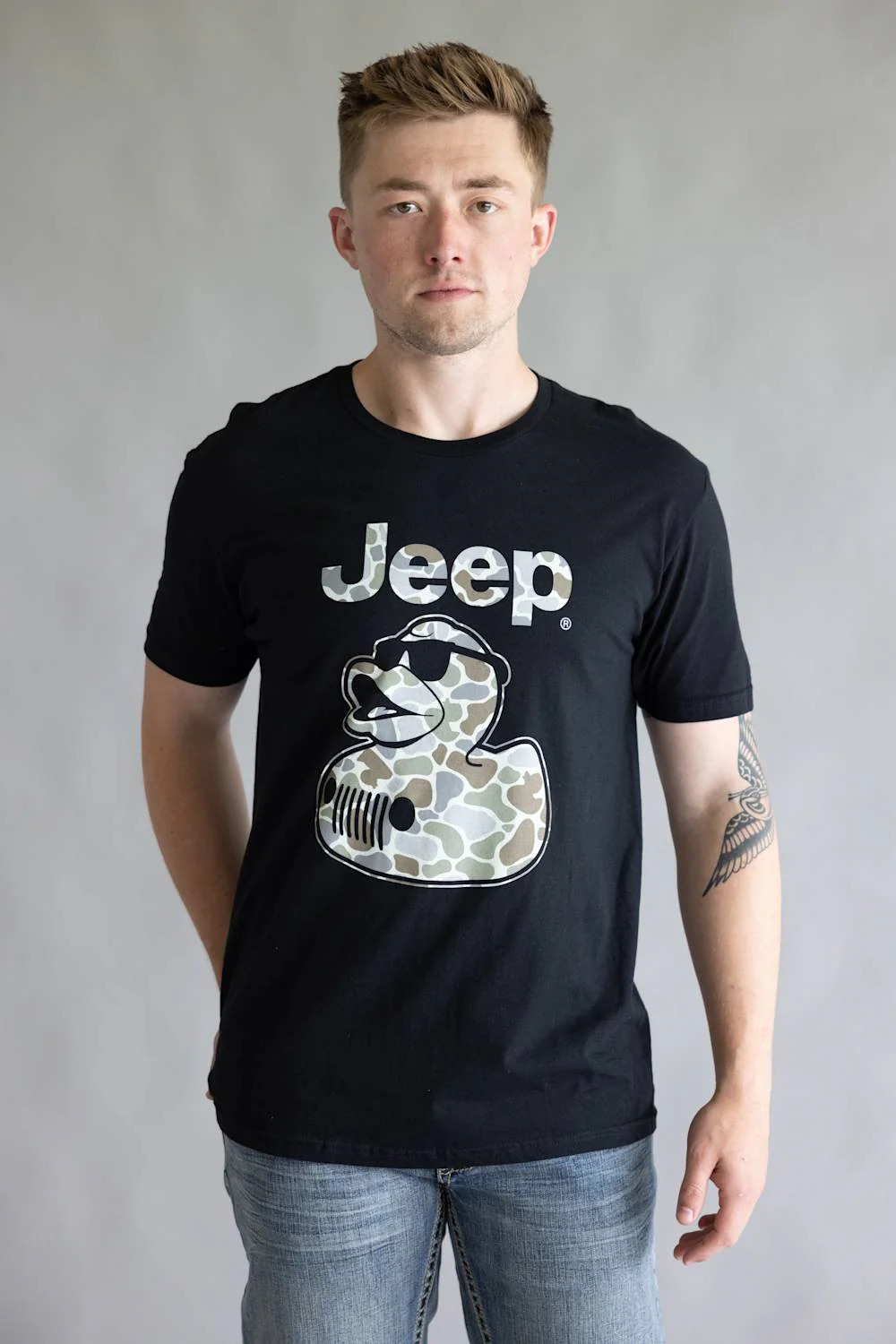 Jeep Camo Duck T-Shirt for Men in Black | 2381-BLACK