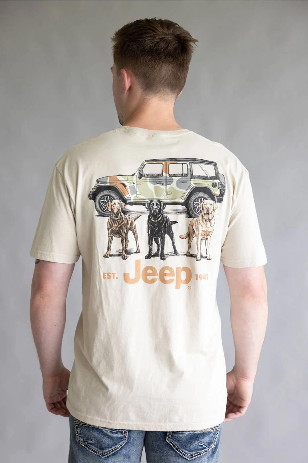 Jeep Camo Wrangler Labs T-Shirt for Men in Sand | 7261-SAND - Image 3