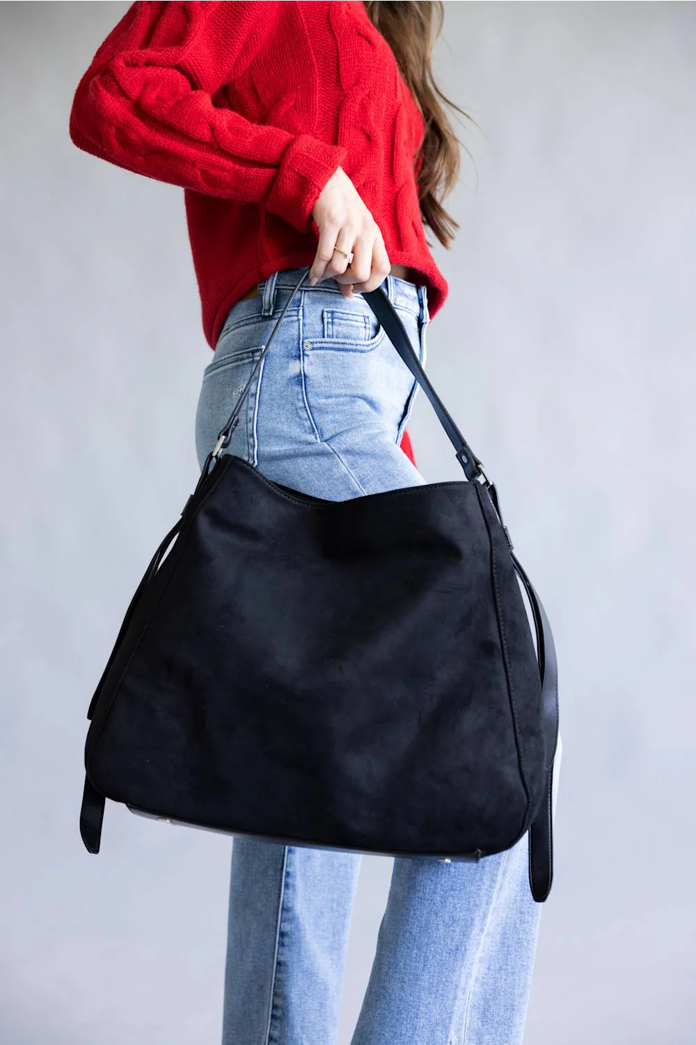 JOIA Large Hobo Bag for Women in Black | ME16085SU-BK - Image 2