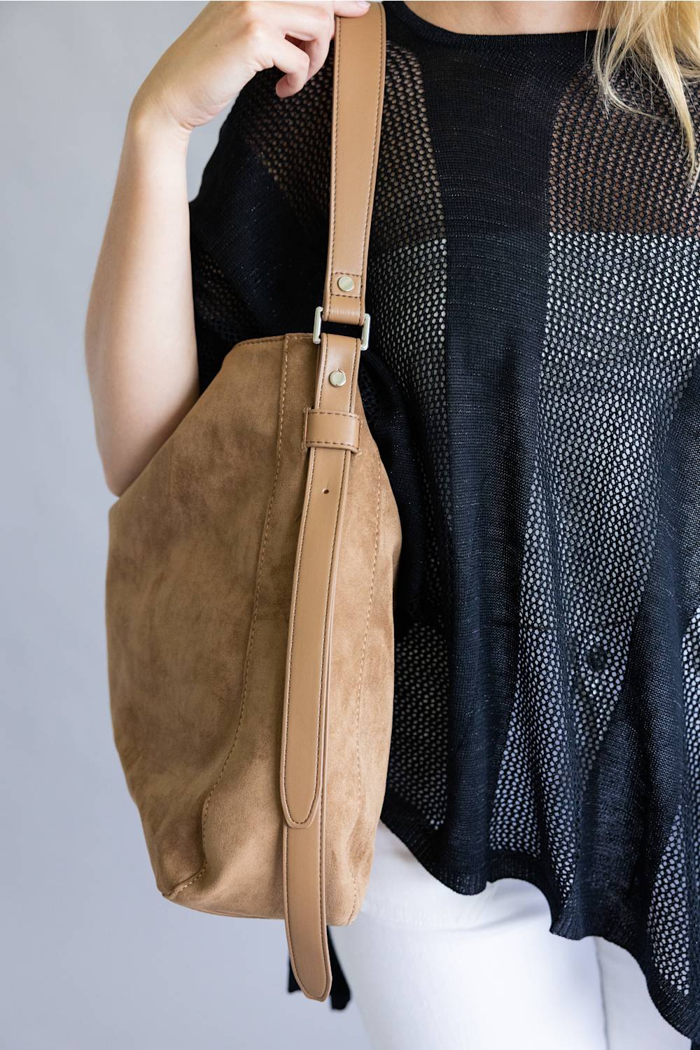 JOIA Large Hobo Bag for Women in Brown | ME16085SU-BR - Image 2
