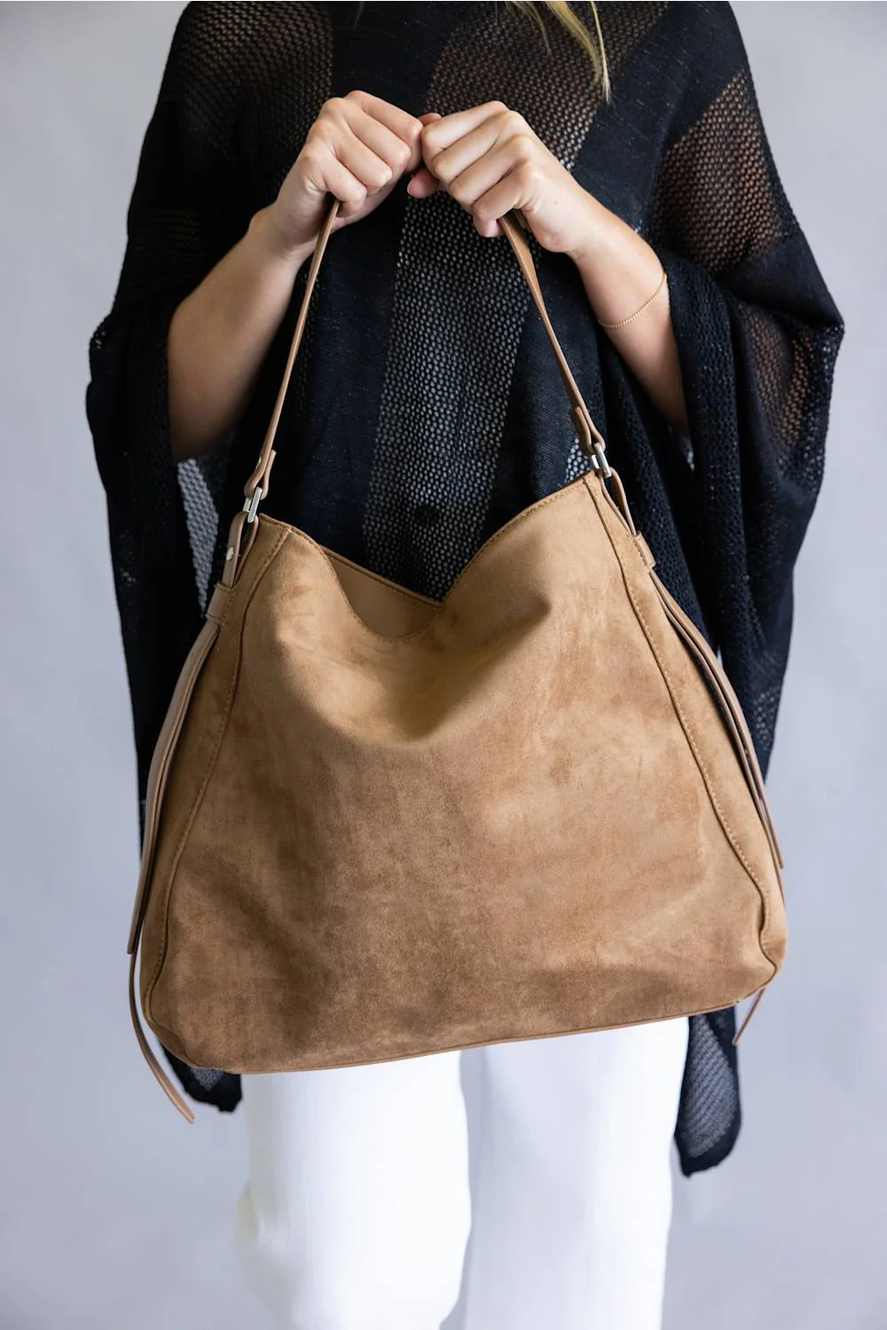 JOIA Large Hobo Bag for Women in Brown | ME16085SU-BR - Image 4