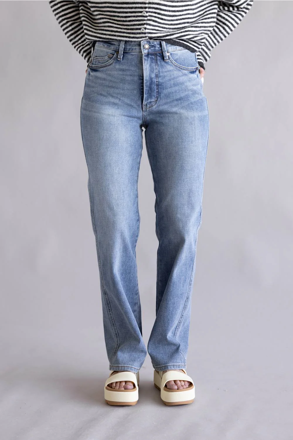 Judy Blue High Rise Tummy Control Slim Straight Jeans for Women | 881084REG