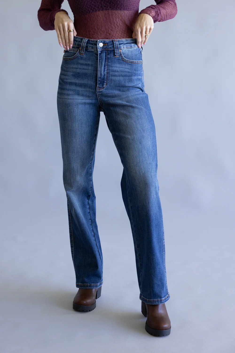 Judy Blue Tummy Control Straight Leg Jeans for Women | 881000REG