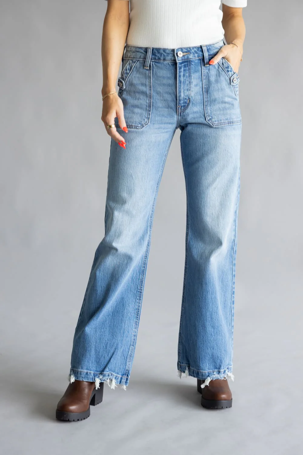 KanCan Yezmin High Rise Baggy Wide Leg Jeans for Women | KC2572M