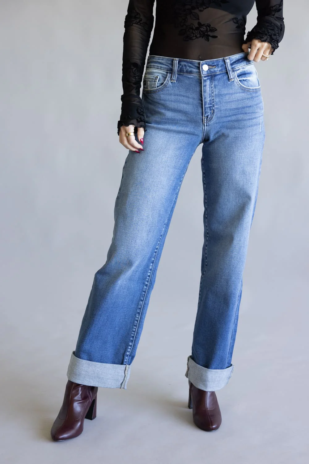 KanCan Ivanna Essentials High Rise Wide Leg Jeans for Women | KC20083M