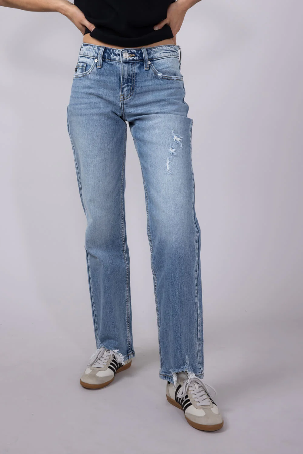 KanCan Thalia Mid Rise Straight Leg Jeans for Women | KC9421M