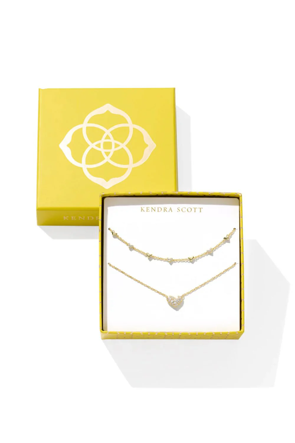 Kendra Scott Ari & Haven Gold Heart Gift Set in Cubic Zirconia | 9608862371